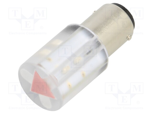 Indicator: LED; BA15D,T20; red; plastic; 230VAC; 230VDC; -20÷60°C