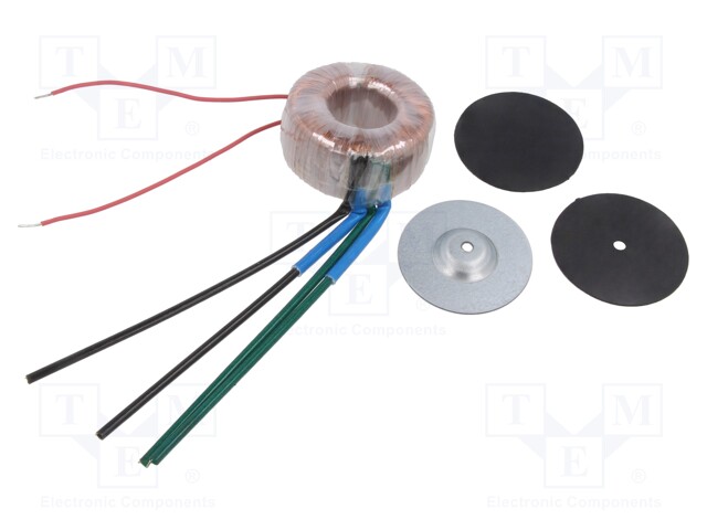 Transformer: toroidal; 30VA; 230VAC; 15V; 15V; 1A; 1A; Leads: cables