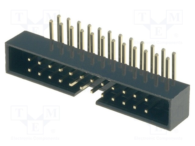 Socket; IDC; male; PIN: 24; angled 90°; THT; gold-plated; 2mm