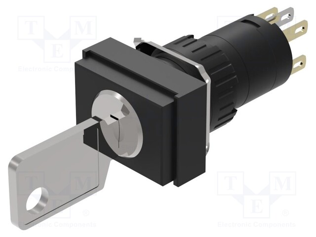 Switch: rotary with key; 16mm; Stabl.pos: 1; NC + NO; Pos: 2; 51