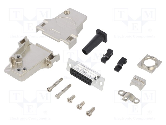 D-Sub; PIN: 15; male; shielded,with strain relief; angled 45°