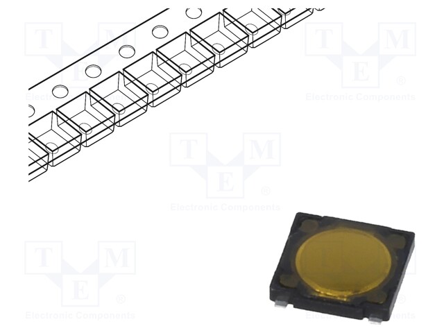 Microswitch TACT; SPST-NO; Pos: 2; 0.05A/12VDC; SMT; 4N; 4.5x4.5mm