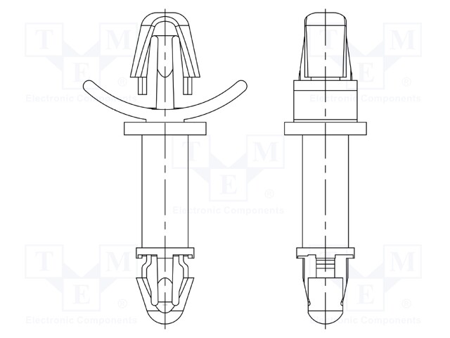 PCB distance; polyamide 66; L: 34.9mm; latch/latch; UL94V-2