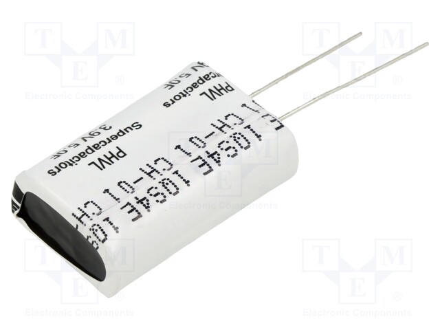 Supercapacitor; THT; 5F; 3.9VDC; -10÷30%; Body dim: 11x21.3x32.5mm