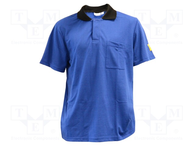 Polo shirt; ESD; S; EN 61340-5-1; blue (dark)