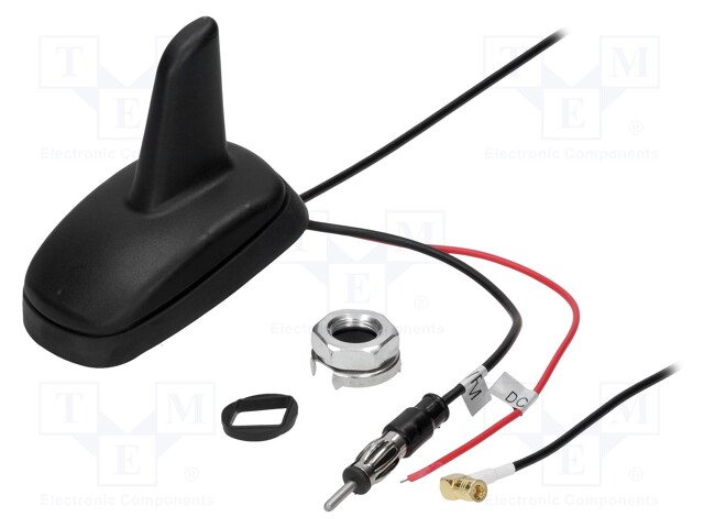 Antenna; SHARK; AM,FM,GPS; DIN,SMB-B; 12VDC; Kind: RG174