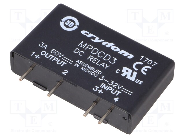 Relay: solid state; Ucntrl: 3÷32VDC; 3A; 3÷60VDC; THT; SIP; -40÷80°C