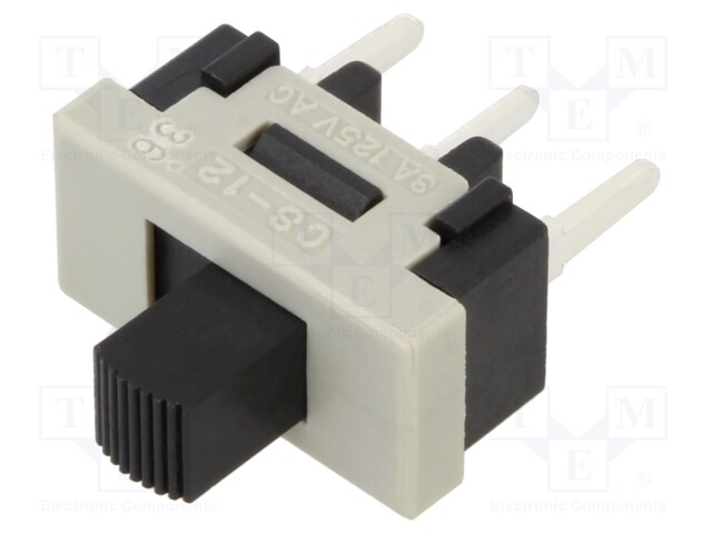 Switch: slide; Pos: 2; SPDT; 3A/125VAC; ON-ON; No.of term: 3