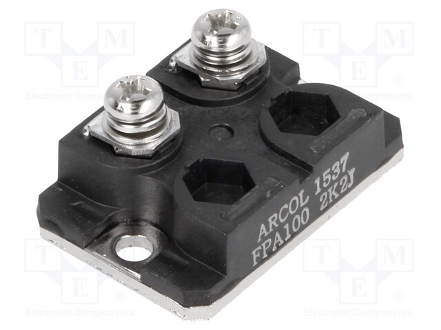 Resistor: thick film; screw; 2.2kΩ; 100W; ±5%; 38x25x9mm; -55÷155°C