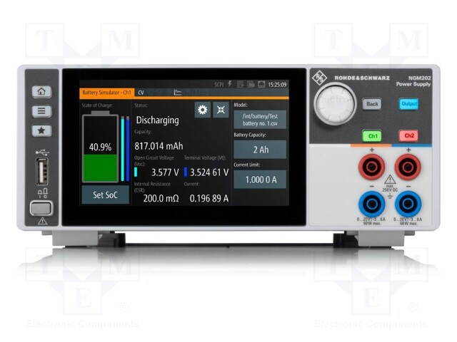 Power supply: programmable laboratory; Ch: 2; 0÷20VDC; 0÷6A; 0÷6A