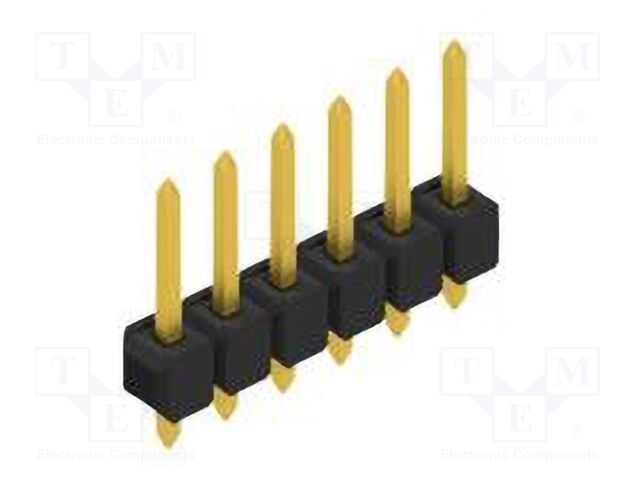 Connector: pin strips; pin header; male; PIN: 6; 2.54mm; THT; 1x6