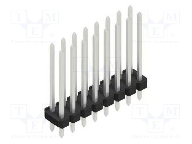 Connector: pin strips; pin header; male; PIN: 16; 2.54mm; THT; 2x8