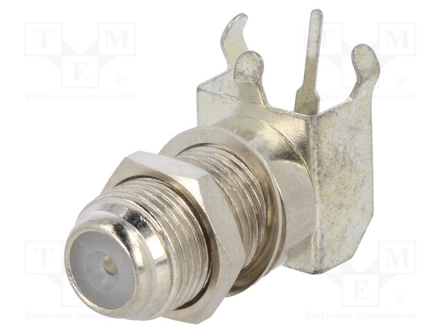 Socket; F; female; angled 90°; THT; on PCBs