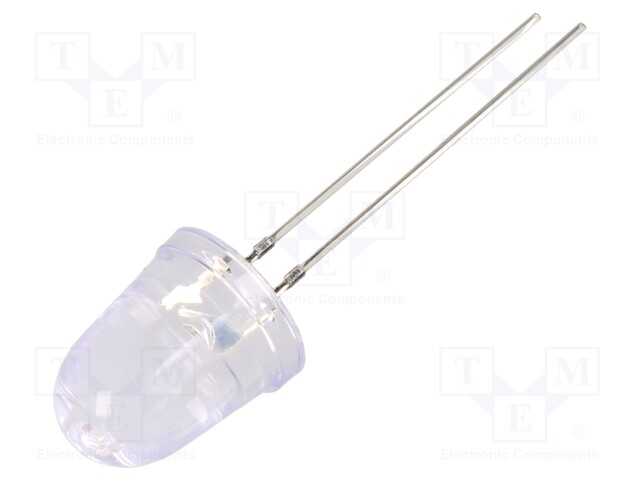 LED; 10mm; orange; 8°; Front: convex; 2.1÷2.6V; Pitch: 2.54mm; 78mW