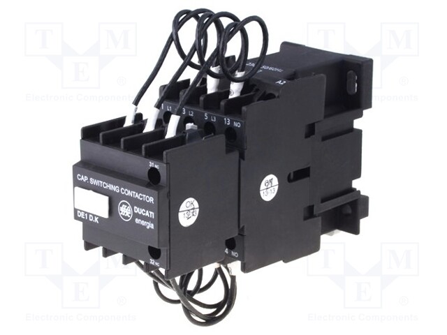 Contactor: 3-pole; Mounting: DIN; Application: for capacitors