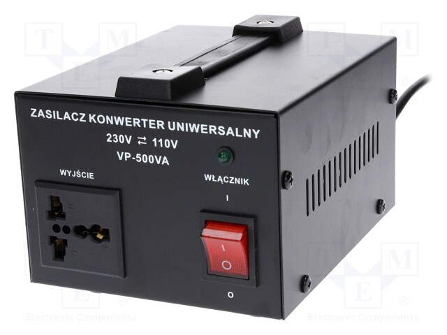 Autotransformer; 230/120VAC; Power: 500VA; Usec.1: 120V