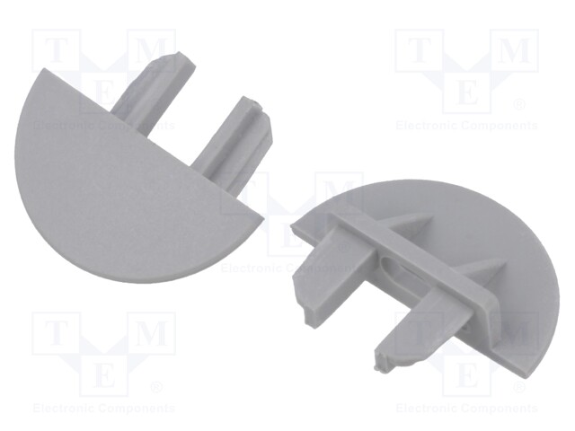 Cap for LED profiles; grey; MICRO-NK; with hole