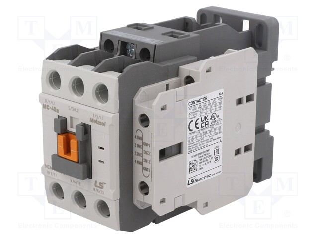 Contactor: 3-pole; NO x3; Auxiliary contacts: NO + NC; 220VDC; 40A