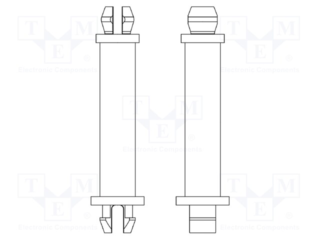 PCB distance; polyamide 66; L: 19.1mm; latch/latch; UL94V-0