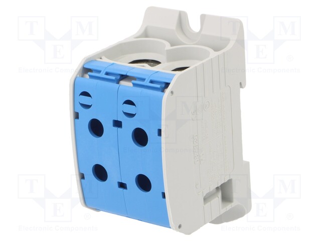 Splice terminal: rail; STB; 95mm2; ways: 1; terminals: 4; blue; TS35