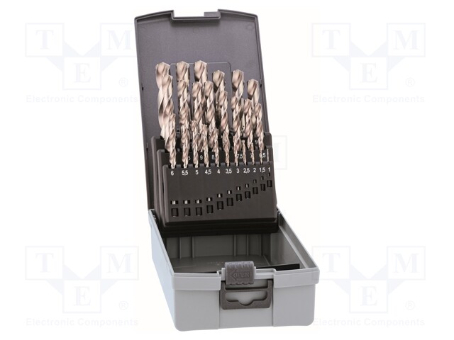 Drill set; for metal; high speed steel stal szybkotnąca HSS