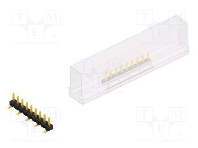 Connector: pin strips; pin header; male; PIN: 9; 2.54mm; SMT; 1x9