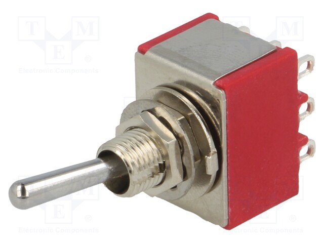 Switch: toggle; Pos: 2; 3PDT; ON-ON; 5A/125VAC; 5A/28VDC; -30÷85°C