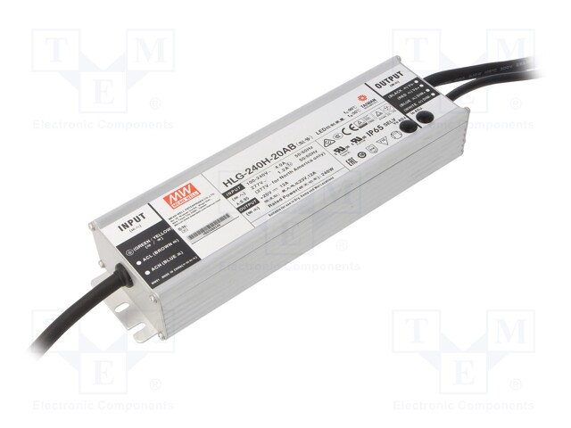 Power supply: switched-mode; LED; 240W; 20VDC; 18.6÷21.4VDC; 6÷12A