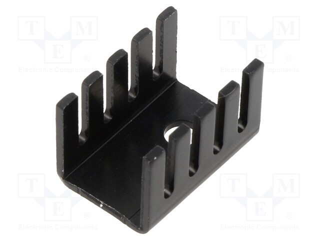 Heatsink: extruded; U; TO220; black; L: 19.1mm; W: 13.2mm; H: 12.7mm