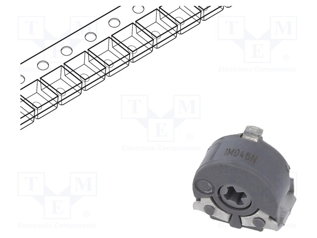 Potentiometer: mounting; single turn,horizontal; 1MΩ; 100mW; SMD