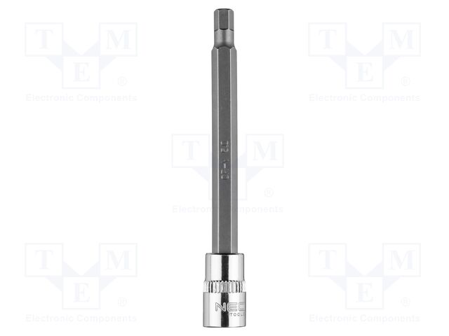 Socket; hex key,socket spanner; HEX 5mm; 1/4"; long