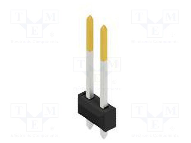 Connector: pin strips; pin header; male; PIN: 2; 2.54mm; THT; 2x1