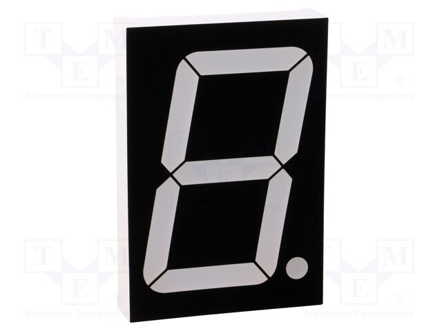 Display: LED; 7-segment; 56mm; 2.3"; No.char: 1; yellow-green; 50mcd