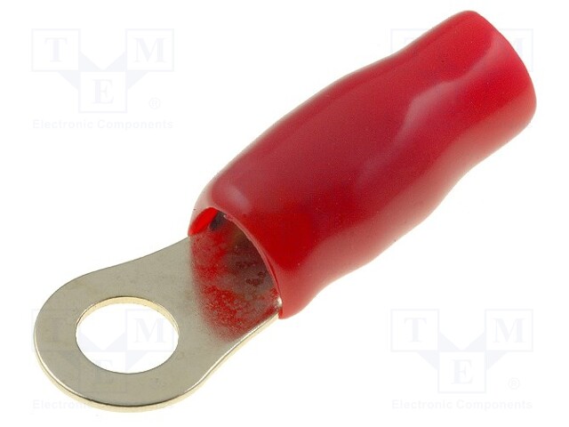 Terminal: ring; M6; 16mm2; gold-plated; insulated; red