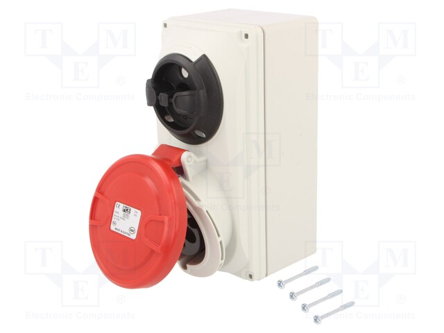 Connector: AC supply 3-phase; socket; female; 32A; 400VAC; IP44