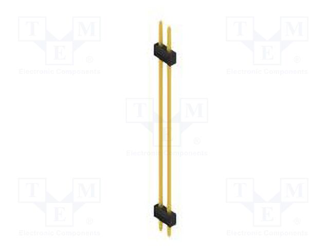 Connector: pin strips; pin header; male; PIN: 2; 2.54mm; THT; 2x1