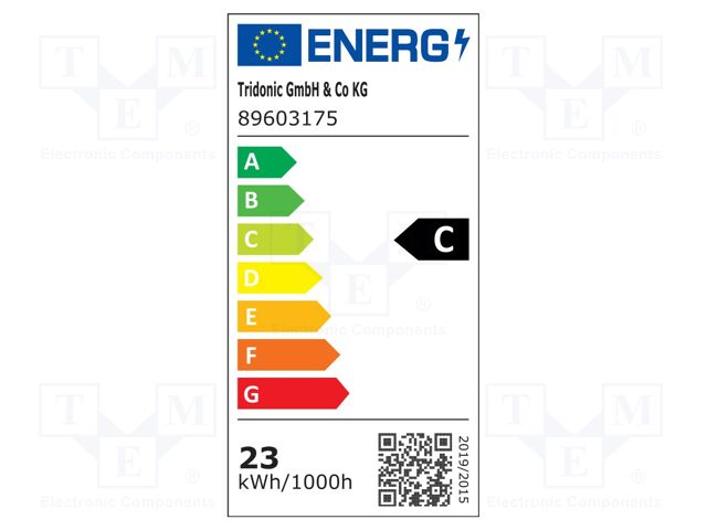 LED strip; W: 49.5mm; L: 223mm; No.of diodes: 64; CRImin: 80; 4323lm