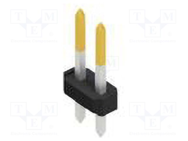 Connector: pin strips; pin header; male; PIN: 2; 2.54mm; THT; 2x1