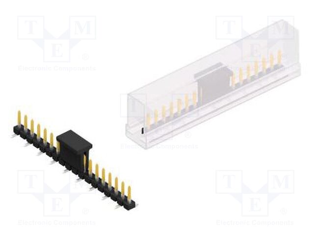 Connector: pin strips; pin header; male; PIN: 18; 2.54mm; SMT; 1x18