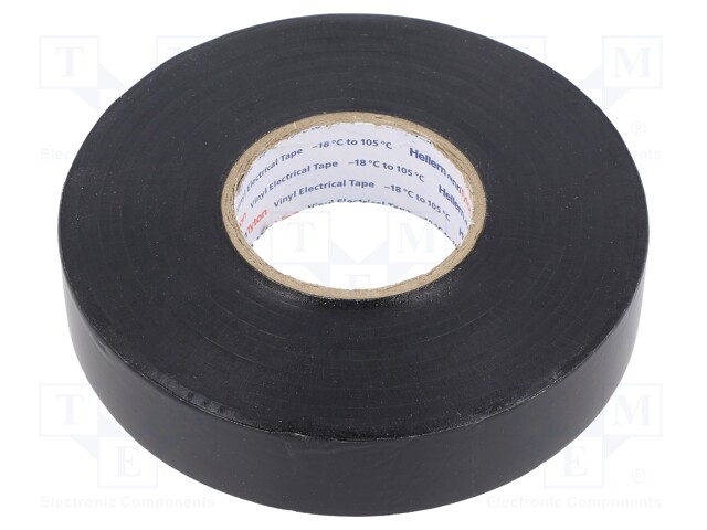 Tape: electrical insulating; W: 19mm; L: 33m; Thk: 180um; black; 300%