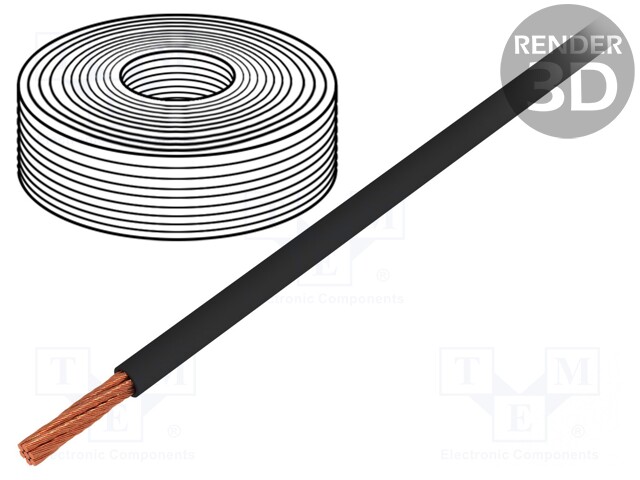 Mains cable; black; 30m; Application: car installations; 4mm