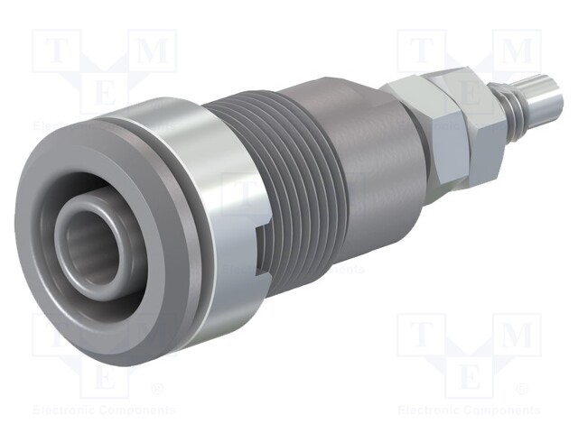 Socket; 4mm banana; 32A; 1kV; Cutout: Ø12.2mm; brown; nickel plated