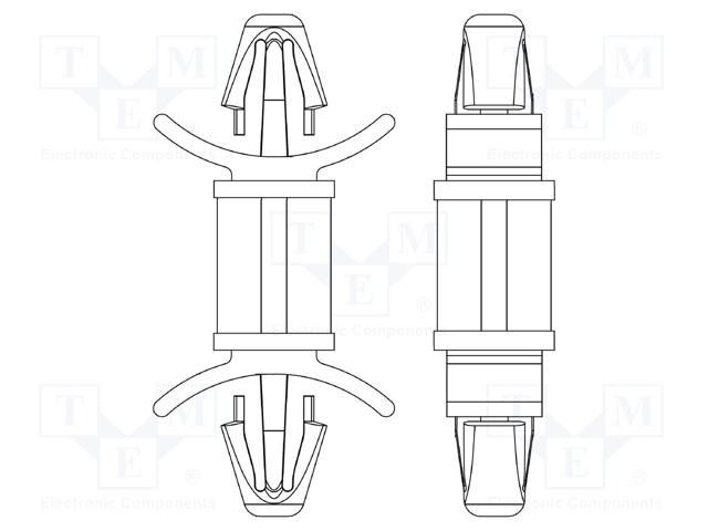 PCB distance; polyamide 66; L: 14.3mm; latch/latch; UL94V-0