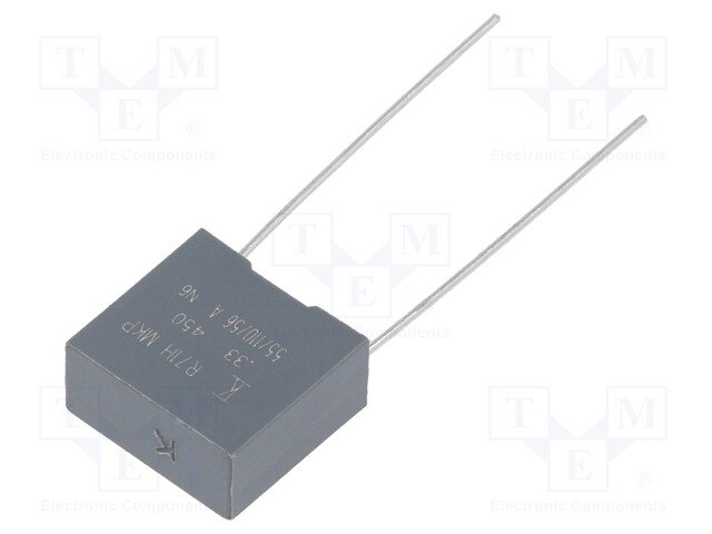 Capacitor: polypropylene; 330nF; 10mm; ±10%; 13x12x6mm; -40÷110°C