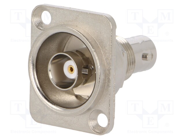 Coupler; BNC socket,both sides; FT; shielded; metal; silver; 50Ω