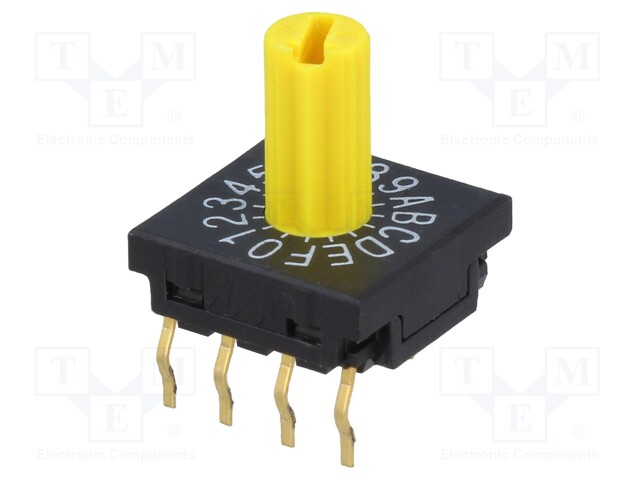 Encoding switch; HEX/BCD; Pos: 16; soldered; DC load @R: 0.1A/5VDC