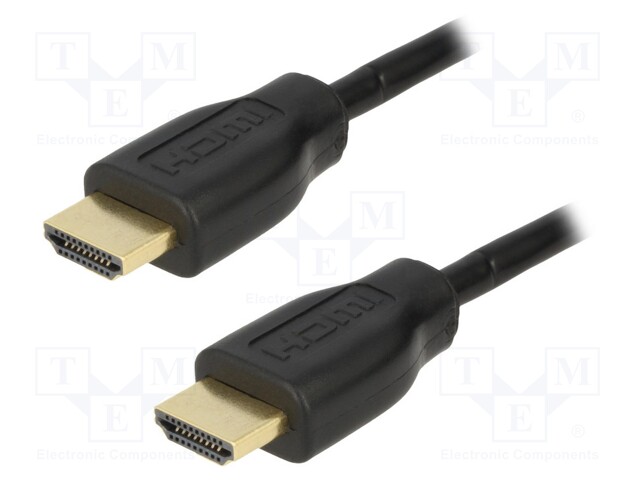 Cable; HDMI 1.4; HDMI plug,both sides; 1m; black