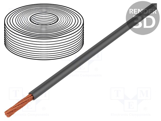 Wire; LifY; stranded; Cu; 1x2,5mm2; PVC; grey; 450/750V; -15÷80°C