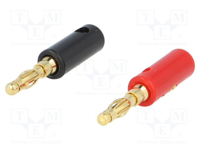 Connector: 4mm banana; gold-plated; plug; on cable