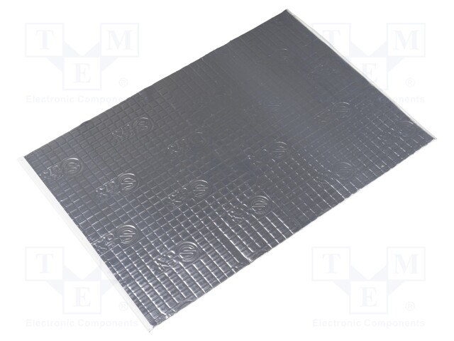 Damping mat; Mat: aluminium foil,butyl rubber; 750x500x1.8mm